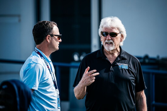 Titans play-by-play announcer Taylor Zarzour (left) and color analyst Dave McGinnis.
