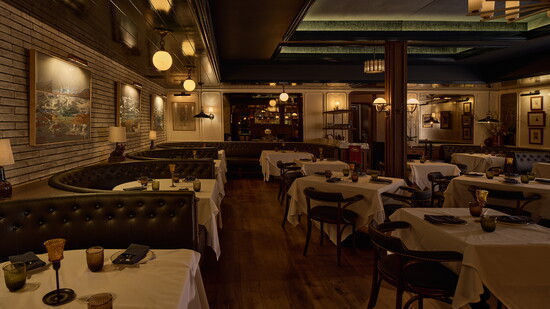 The interiors of The Wilkes, designed by Fettle, mirrors the layout of The Brentwood restaurant