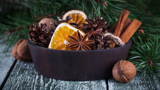 3. Smell and texture collide with a cleverly filled wooden bowl.