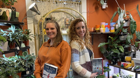 Foliage Plant Shop owner Ami Mason and Birch Tree Books owner Leah Fallon with some recommendations for winter reading.