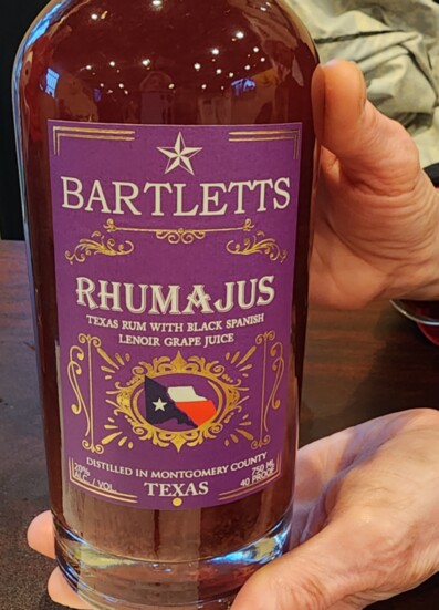 Bartletts Rhumajus, a Seasonal Liquor with Rum and Black Spanish Lenoir Grape Juice