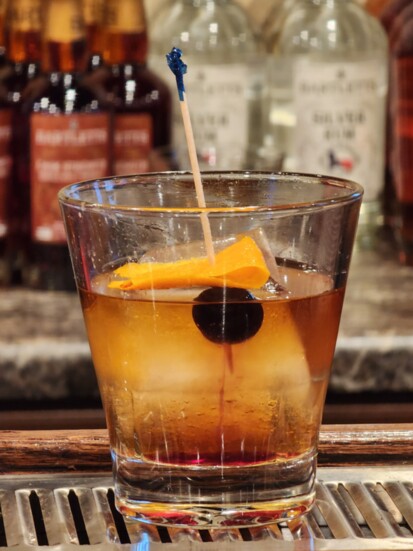 Bartletts Old Fashioned with Single Malt Whiskey and ManBasics' Bitters