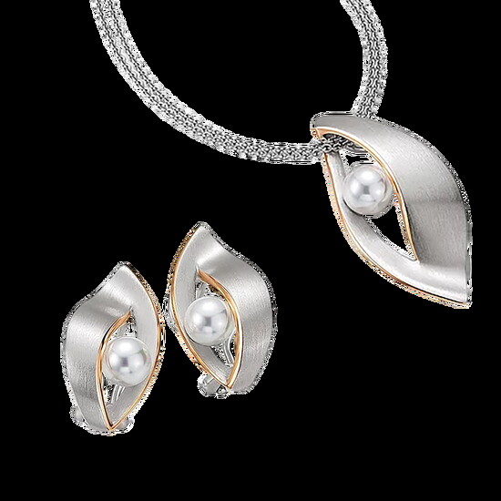 Pearl and sterling silver earrings and necklace from Breuning