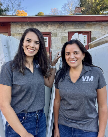 Fabiano’s wife, Luana, and Adriano’s wife, Marta, handle the Venezia Marble finances