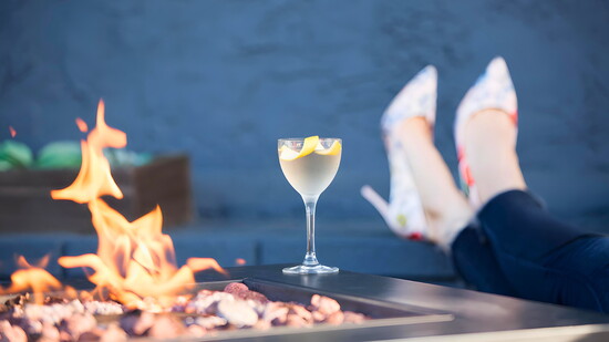 Craft cocktails and fireside tables make for a good time at Georgia’s.
