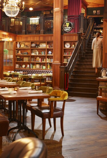 Head upstairs to the whiskey bar and intimate seating.