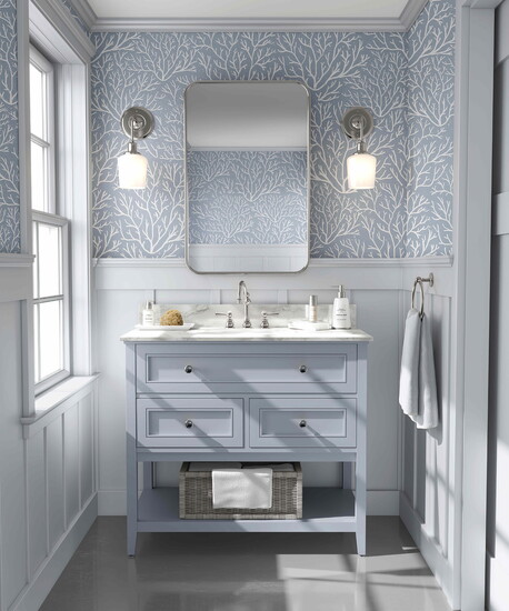 Design by Wimzy Walls - kitten lane coral reef dusky blue