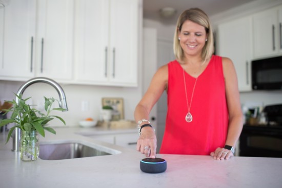 Echo Dots are functional, esthetic, and can be connected to fill your home with music.  