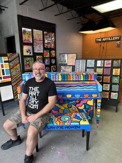 Phillip Clark, artist, is the creator and designer for "Max" the piano. 