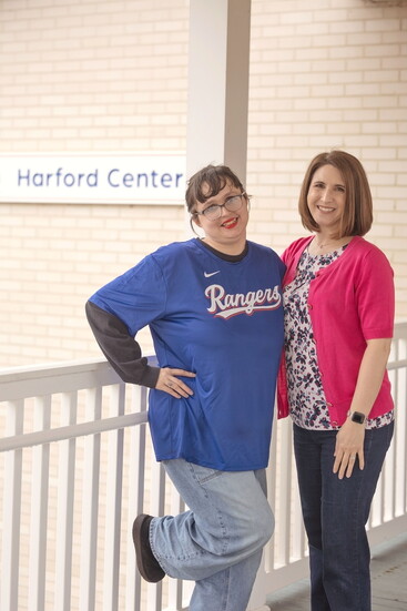 Harford Center participant with Laura Weinstein. Photo Credit: Kerry Paradis Photography