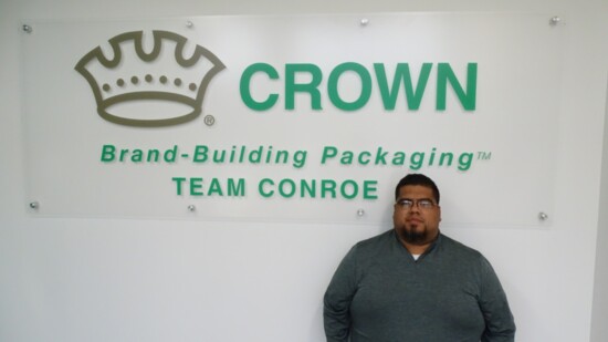 Darwin Canales co-leads the recylcing project in Conroe. 