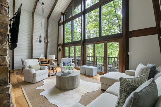 The interior of Black Oak Point is lavish and cozy at the same time.