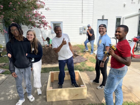 Cultivate helps Lugo McGuinness Academy with new raised beds. Photo credit: Aleen Carey