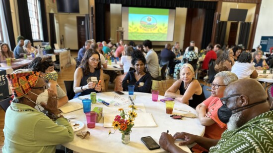 Community roundtable about space in the city for urban agriculture. Photo credit: Aleen Carey