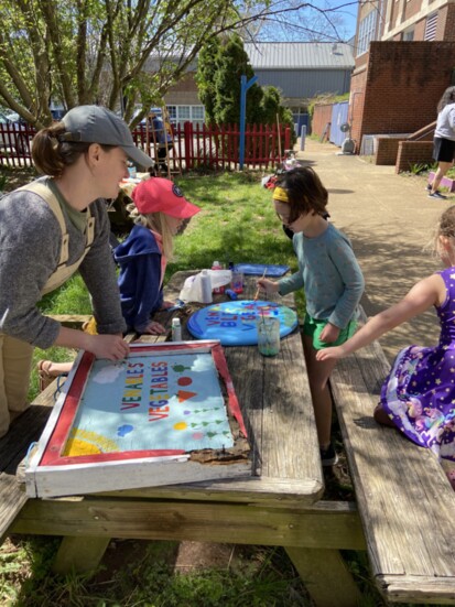 Family garden workday. Photo credit: Aleen Carey