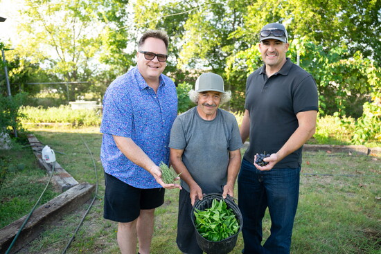Shawn Horne, Mustafa Yigit and Ben Davis visit the garden.