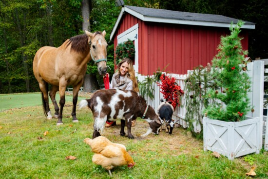 Caley Svensson and her farm animals 