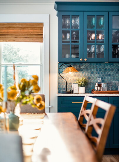 Decor by Sheri Rein Gibson, Rein & Co Design.  Layout, design of cabinets, countertops, sinks and hardware by Cat Peterson (Dream Home Cabinets).