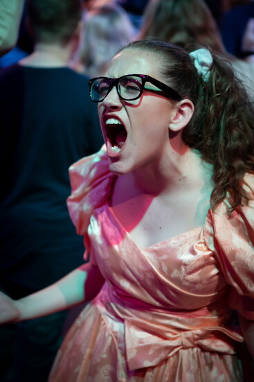 Corinne Mattingley from the immersive and interactive "Awesome 80’s Prom" production in 2018.