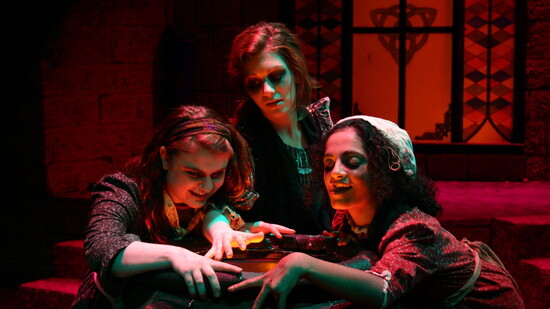 The Three Weird Sisters from "Macbeth" in 2014: Leah Hall, Emily Stretch and Sheila Ragavendran.