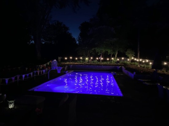 MicroBrite lighting makes a pool look out of this world in the nighttime.