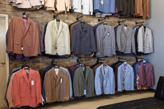 Various suits available at The Wardrobe.