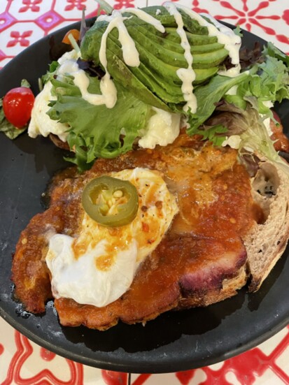 In addition to pastries, breakfast at La Panaderia features hearty entrees like Ranchero Eggs Benedictine and El Buenos Dias. (Photo by Elaine Warner)