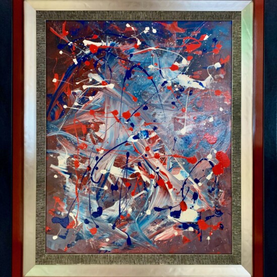 Own an Original – Adam Mayster is the artist behind this impressively colorful large-scale abstract. The Absurd Art Gallery Lake Zurich. $$$$