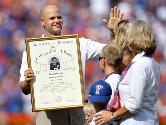 HOF induction at "The Swamp" with his family 
