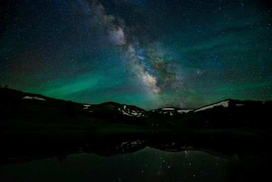 Sutton renders the Milky Way's glow from Engineer Pass.