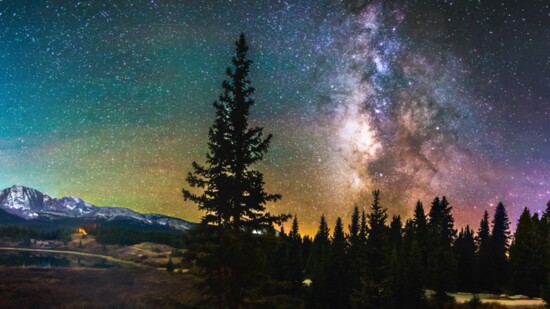 Colorful night skies over Little Molas Lake as photographed by Rob Lovato.