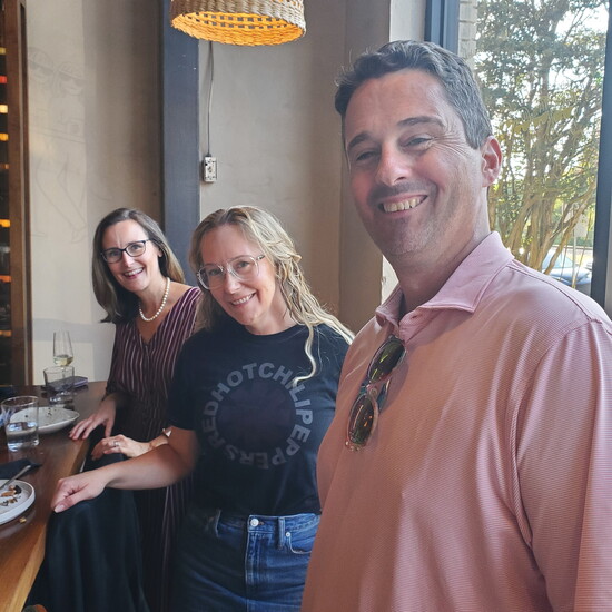 Carol Hill with Wellroot Family Services, Katy Mallory contributing writer for Decatur City Lifestyle, and Dustin Casebolt with Dominion Financial Solutions