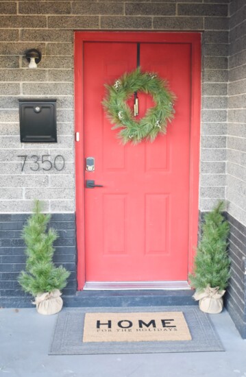 Wreath Item Info, Item Price $34.99, Home for the Holidays Doormat, Item Price $12.99