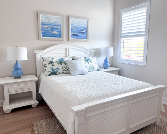 The stylish result of a bedroom transformation. 