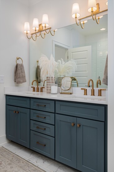 A newly designed bathroom from a home in the Sycamore Grove community