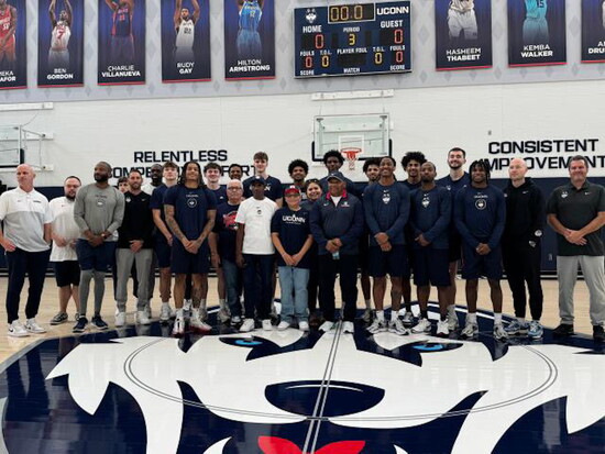 Elijah with the team.