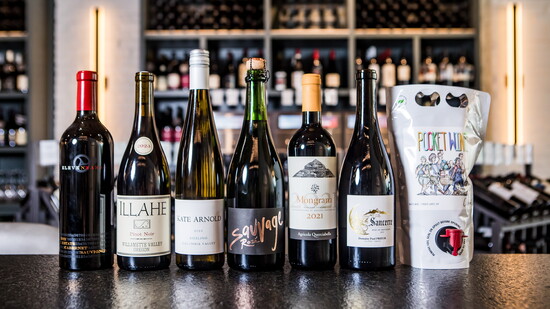 A display of the wines we highlighted here. 