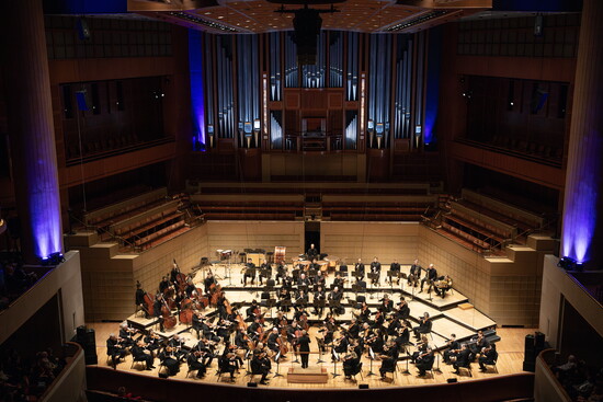 The Meyerson hall from above