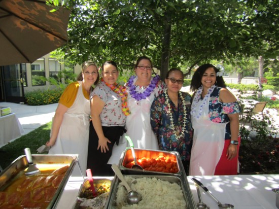 Celebrating food: Karrie Castles, Elsa Medina, Julie Little, Jenifer Martinez and Kim Williams