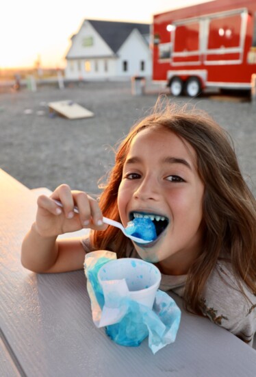 The blue stains are worth it for a cool treat.