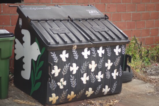 Activate The Alleys painted dumpster