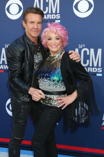 Dennis Quaid with Tanya Tucker at the 54th Academy of Country Music Awards in Las Vegas
