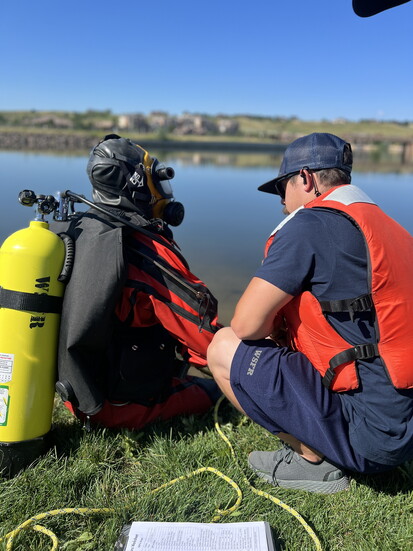 Prepping divers for a drill at Water Valley.