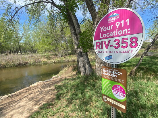 New emergency markers along Windsor’s Poudre River ensure help is just a call away.