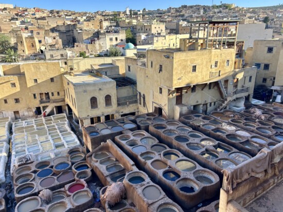 Tannery in the city of Fes