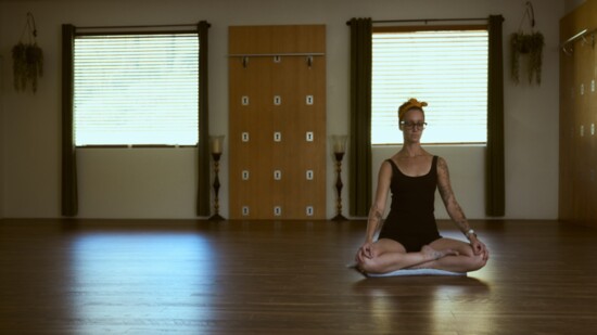 Owner Nicole Haring prepares for her next yoga class 