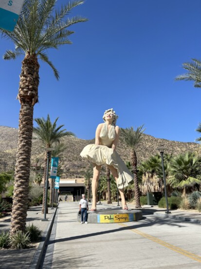 The statue of Marilyn outside the Palm Springs Art Museum