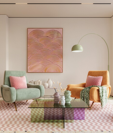 Putting colors together for a living room look that pops. 