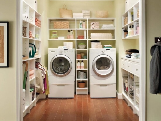 Laundry Room with Organized shelving