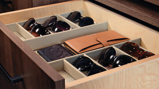 Sun glass insert tray